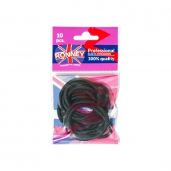 RONNEY gumki do włosóakóww CZARNE 10 szt (R4/B/10)